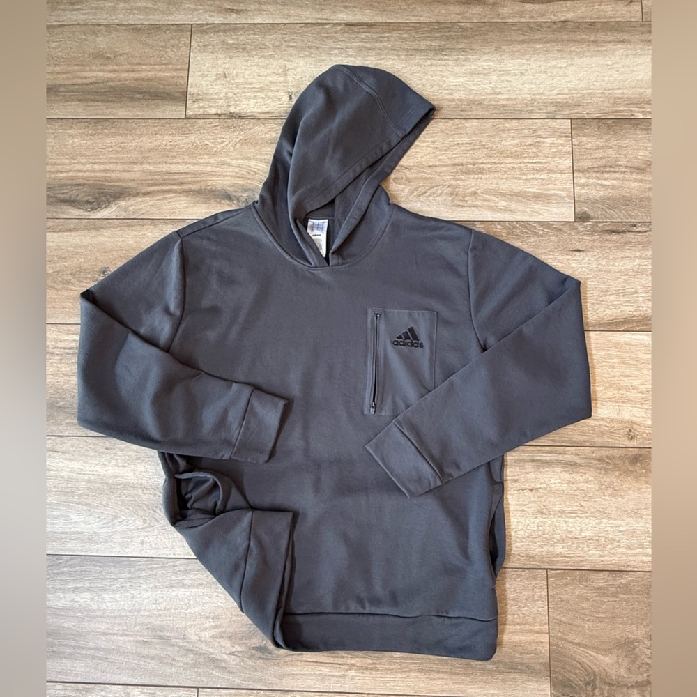 Adidas Men's Charcoal Grey Hoodie. Size XL. Excellent condition.